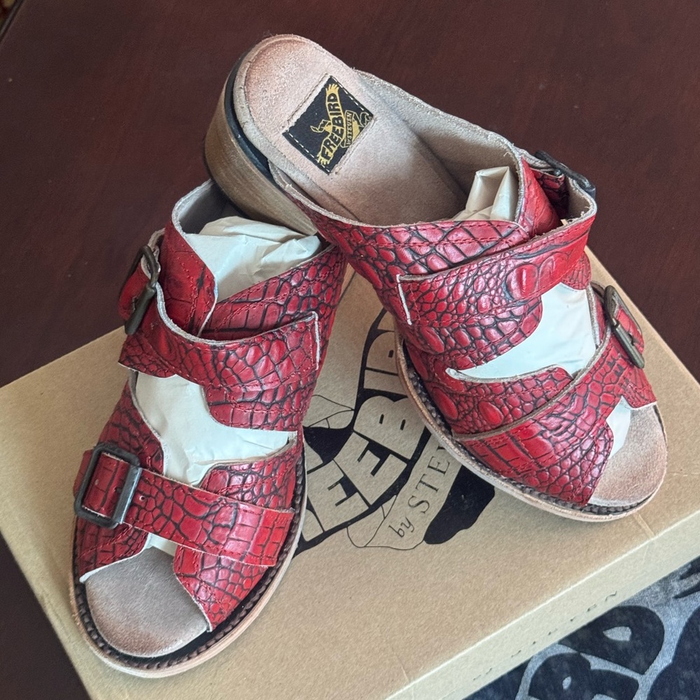 Freebird by Steven red leather sandals